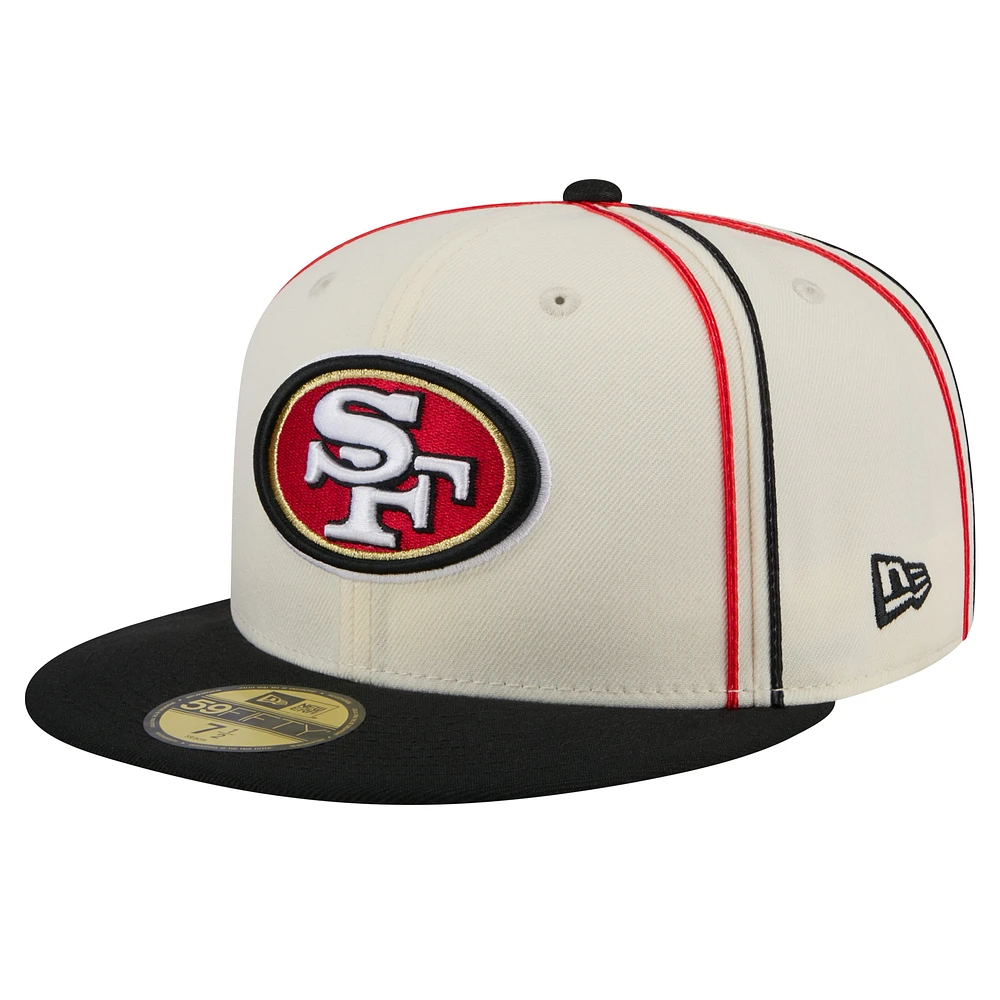 Men's New Era Cream San Francisco 49ers Soutache 59FIFTY Fitted Hat