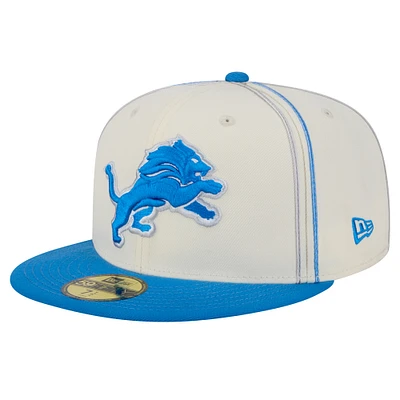 Men's New Era Cream Detroit Lions Soutache 59FIFTY Fitted Hat