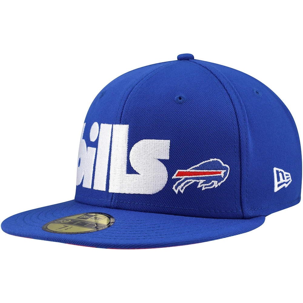 Men's New Era Royal Buffalo Bills Checkered Undervisor 59FIFTY Fitted Hat