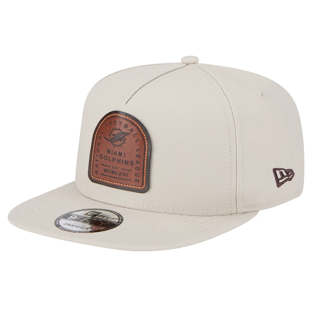 Men's New Era Stone Miami Dolphins Premier 9FIFTY Snapback Hat