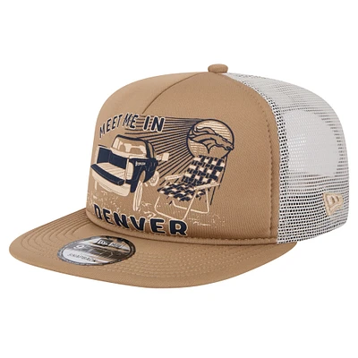 Men's New Era Tan Denver Broncos Meet Me 9FIFTY Snapback Hat