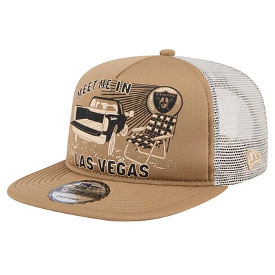 Men's New Era Tan Las Vegas Raiders Meet Me 9FIFTY Snapback Hat