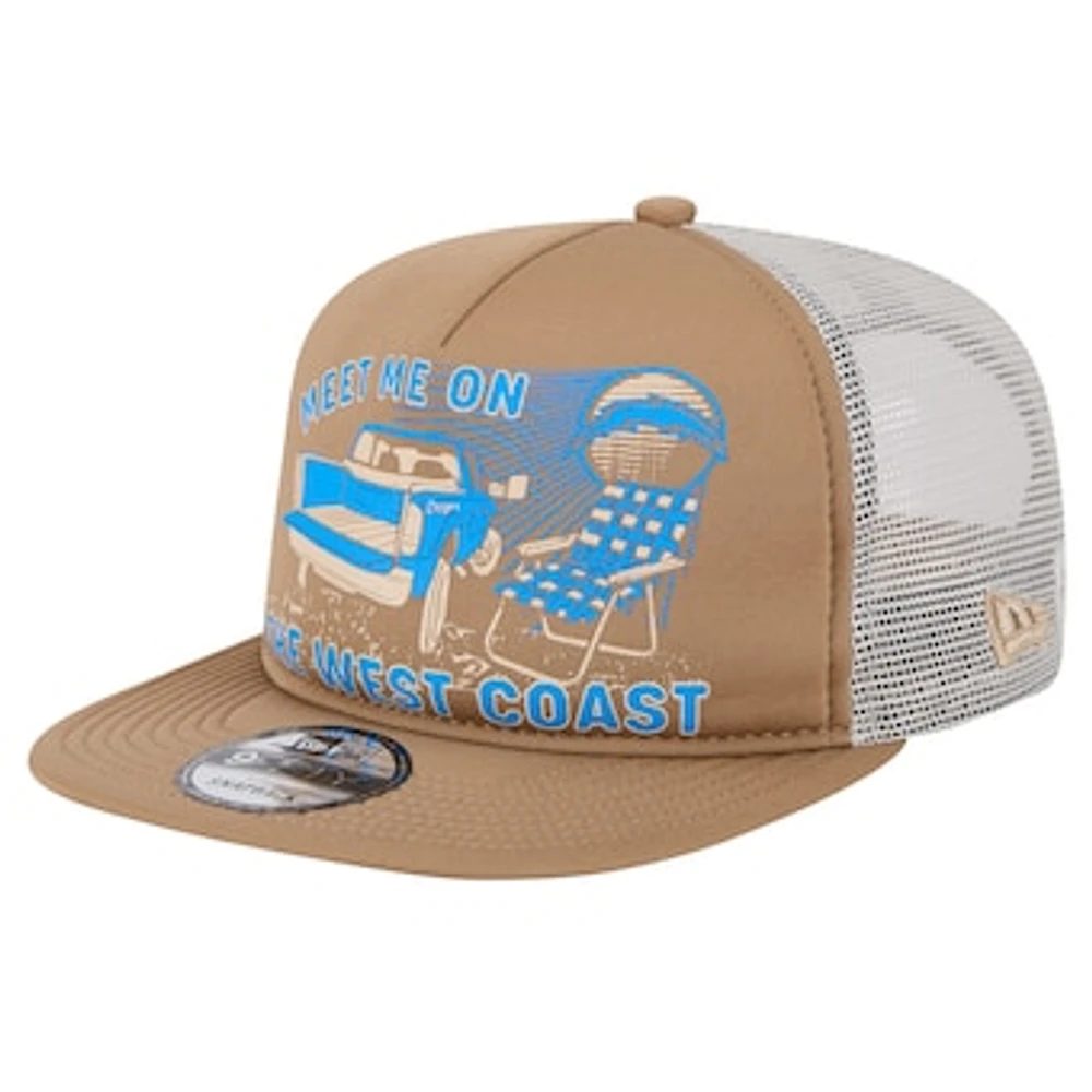 Men's New Era Tan Los Angeles Chargers Meet Me 9FIFTY Snapback Hat