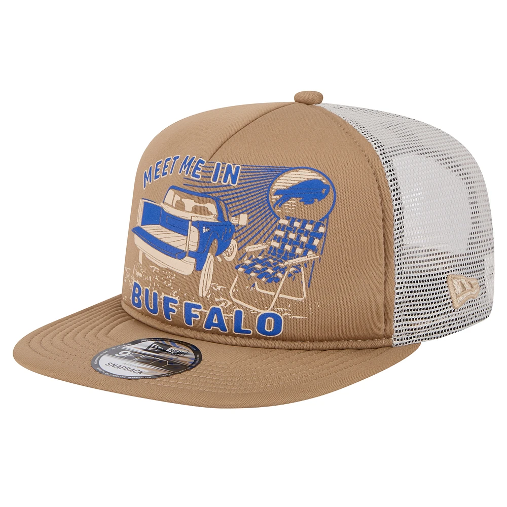 Men's New Era Tan Buffalo Bills Meet Me 9FIFTY Snapback Hat