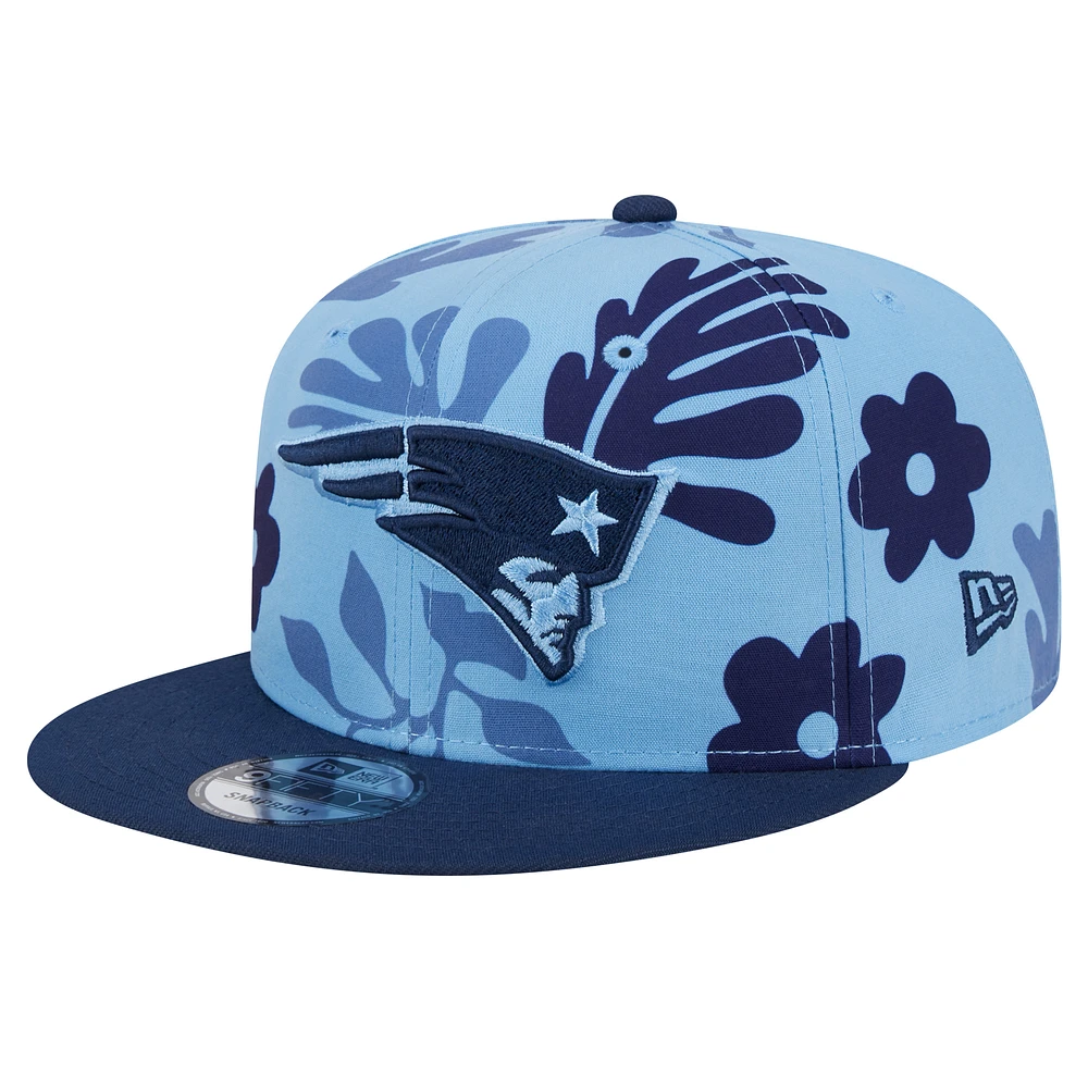 Men's New Era Light Blue New England Patriots Leafy 9FIFTY Snapback Hat