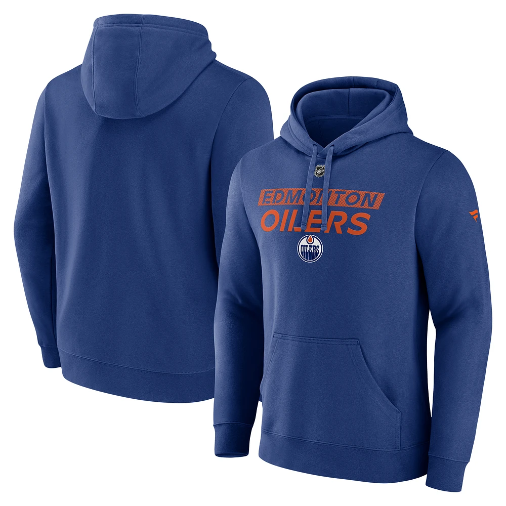 Men's Fanatics  Royal Edmonton Oilers Authentic Pro Primary Fleece Pullover Hoodie