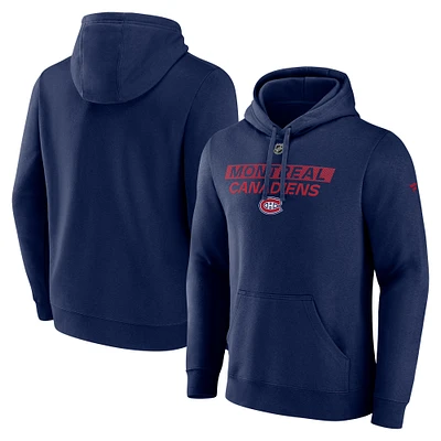 Men's Fanatics  Navy Montreal Canadiens Authentic Pro Primary Fleece Pullover Hoodie