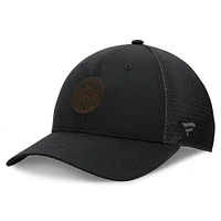 Women's Fanatics Black Edmonton Oilers Authentic Pro Road Trucker Adjustable Hat