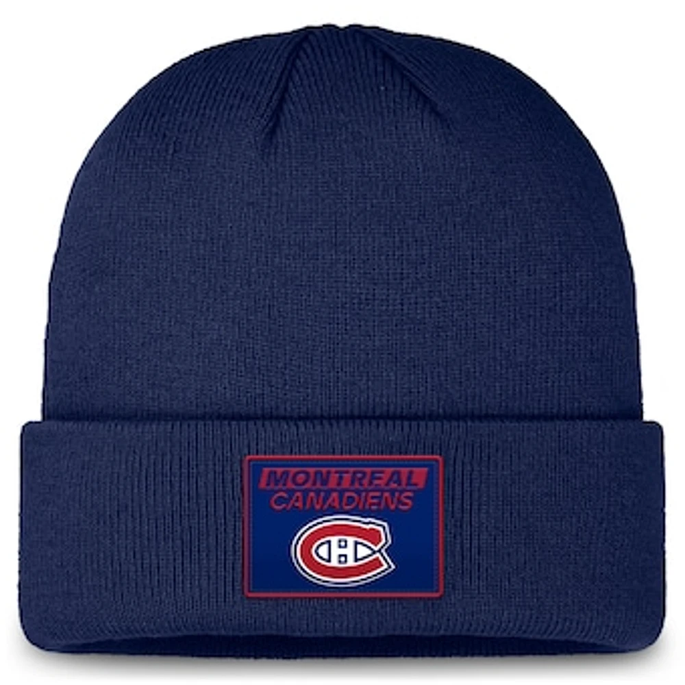 Men's Fanatics Navy Montreal Canadiens Authentic Pro Rink Prime Cuffed Knit Hat