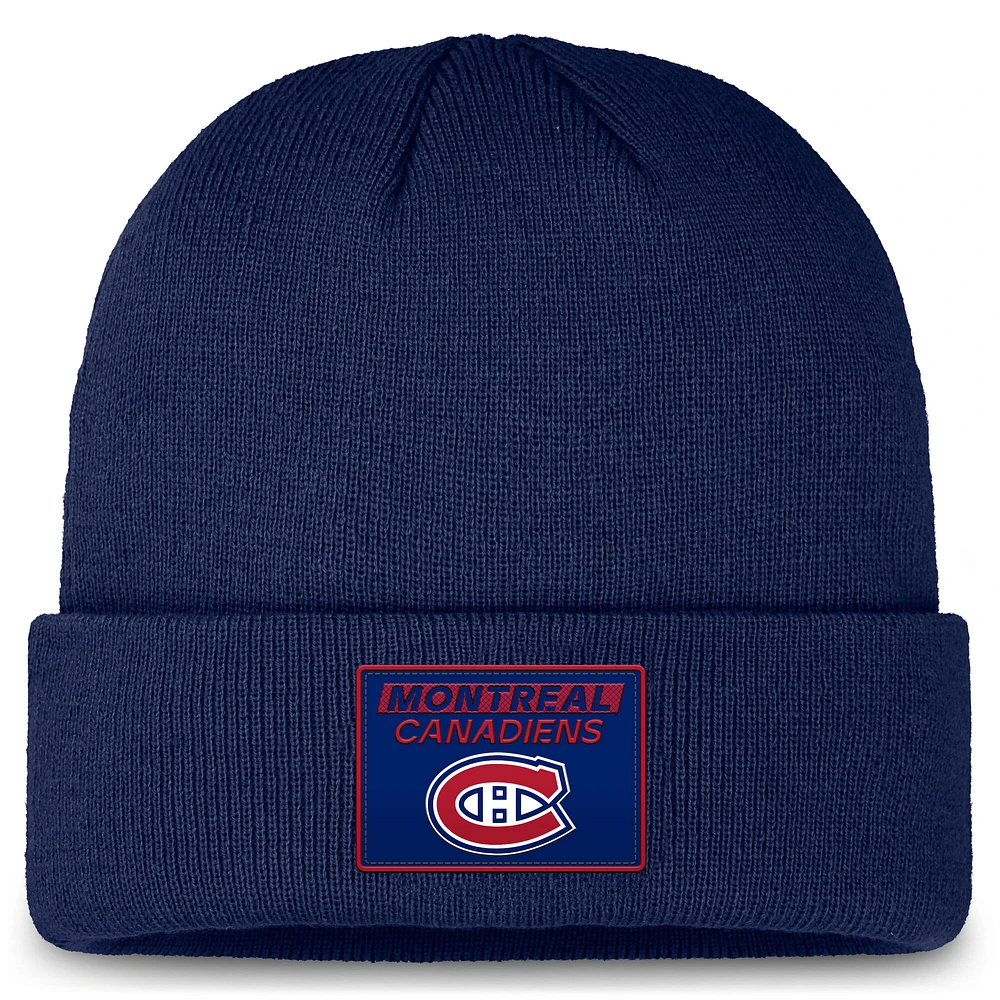 Men's Fanatics Navy Montreal Canadiens Authentic Pro Rink Prime Cuffed Knit Hat