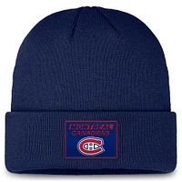 Men's Fanatics Navy Montreal Canadiens Authentic Pro Rink Prime Cuffed Knit Hat