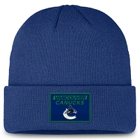 Men's Fanatics Blue Vancouver Canucks Authentic Pro Rink Prime Cuffed Knit Hat