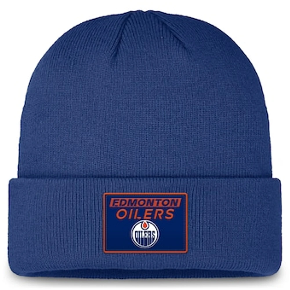 Men's Fanatics Royal Edmonton Oilers Authentic Pro Rink Prime Cuffed Knit Hat