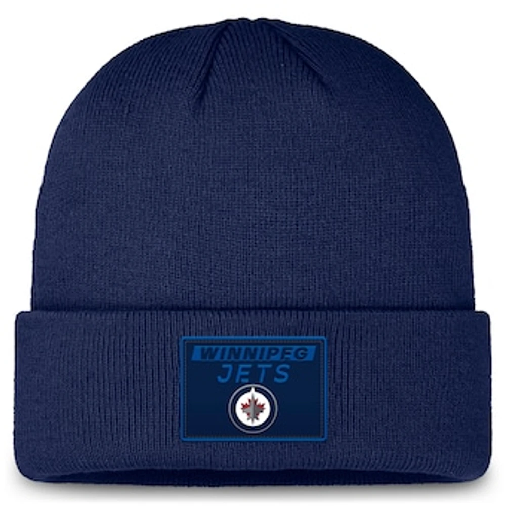 Men's Fanatics Navy Winnipeg Jets Authentic Pro Rink Prime Cuffed Knit Hat