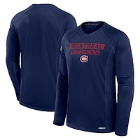 Men's Fanatics  Navy Montreal Canadiens Authentic Pro Rink Tech Long Sleeve T-Shirt