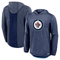 Men's Fanatics  Navy Winnipeg Jets Authentic Pro Rink Lightweight Pullover Hoodie