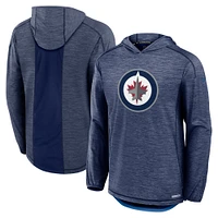 Men's Fanatics  Navy Winnipeg Jets Authentic Pro Rink Lightweight Pullover Hoodie