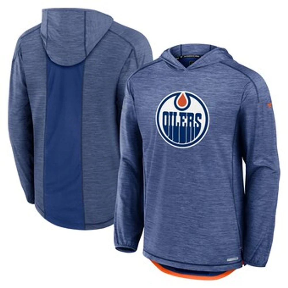 Men's Fanatics  Royal Edmonton Oilers Authentic Pro Rink Lightweight Pullover Hoodie