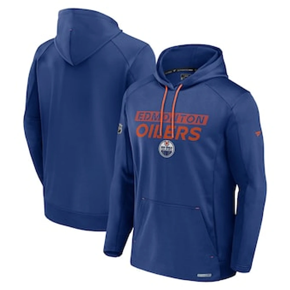 Men's Fanatics  Royal Edmonton Oilers Authentic Pro Rink Fleece Pullover Hoodie