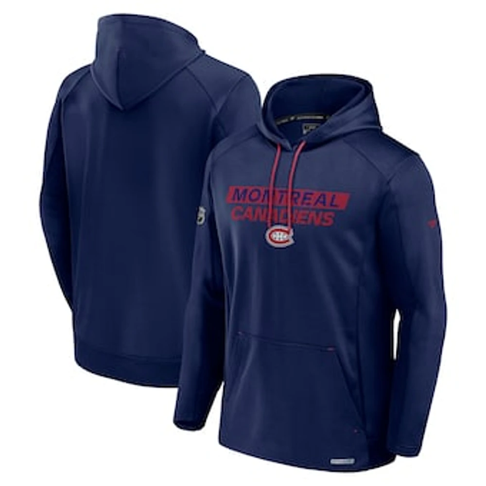 Men's Fanatics  Navy Montreal Canadiens Authentic Pro Rink Fleece Pullover Hoodie