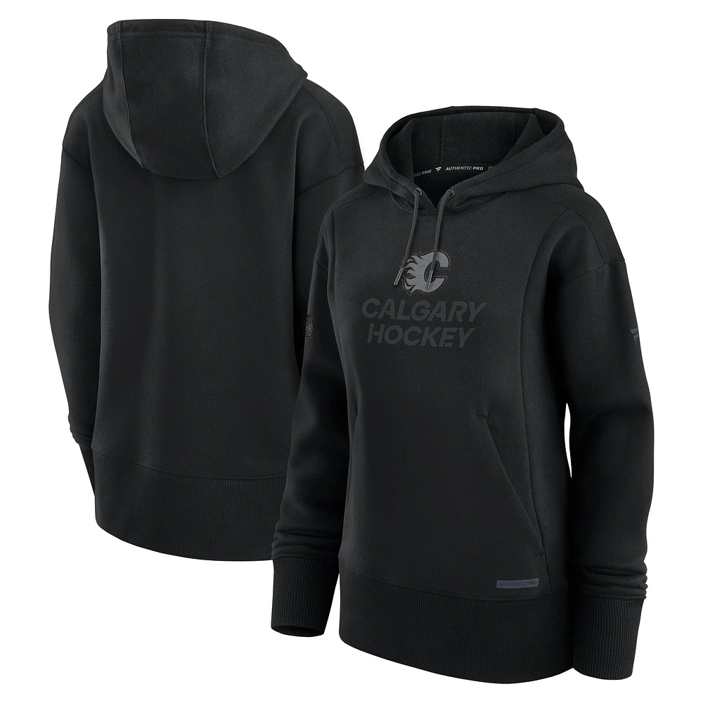 Women's Fanatics  Black Calgary Flames Authentic Pro Rink Fleece Full-Zip Jacket