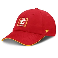 Men's Fanatics Red Calgary Flames Authentic Pro Rink Pinnacle Adjustable Hat