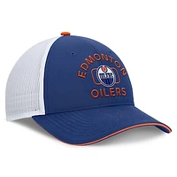 Men's Fanatics  Royal/White Edmonton Oilers  Authentic Pro Rink Meshback Structured Adjustable Hat