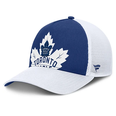 Men's Fanatics Blue/White Toronto Maple Leafs Authentic Pro Rink Hometown Trucker Adjustable Hat