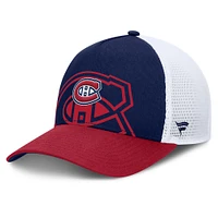 Men's Fanatics Navy/Red Montreal Canadiens Authentic Pro Rink Hometown Trucker Adjustable Hat