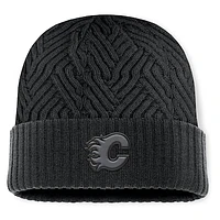 Men's Fanatics Black Calgary Flames Authentic Pro Road Cuffed Knit Hat