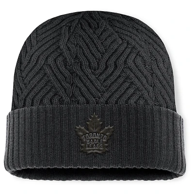 Men's Fanatics Black Toronto Maple Leafs Authentic Pro Road Cuffed Knit Hat