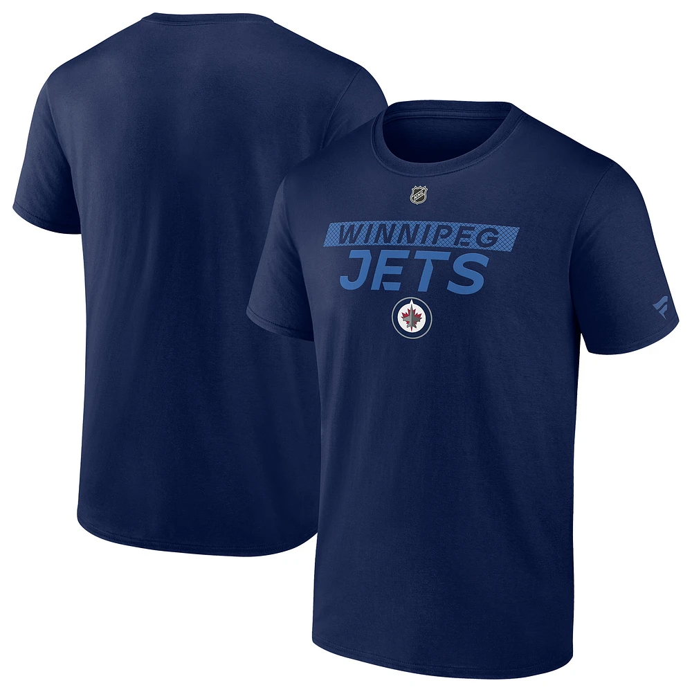 Men's Fanatics  Navy Winnipeg Jets Authentic Pro Primary T-Shirt