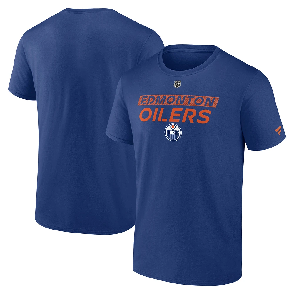 Men's Fanatics  Royal Edmonton Oilers Authentic Pro Primary T-Shirt