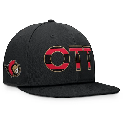 Men's Fanatics Black Ottawa Senators Authentic Pro Rink Snapback Hat