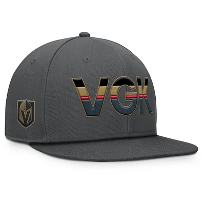 Men's Fanatics Gray Vegas Golden Knights Authentic Pro Rink Snapback Hat