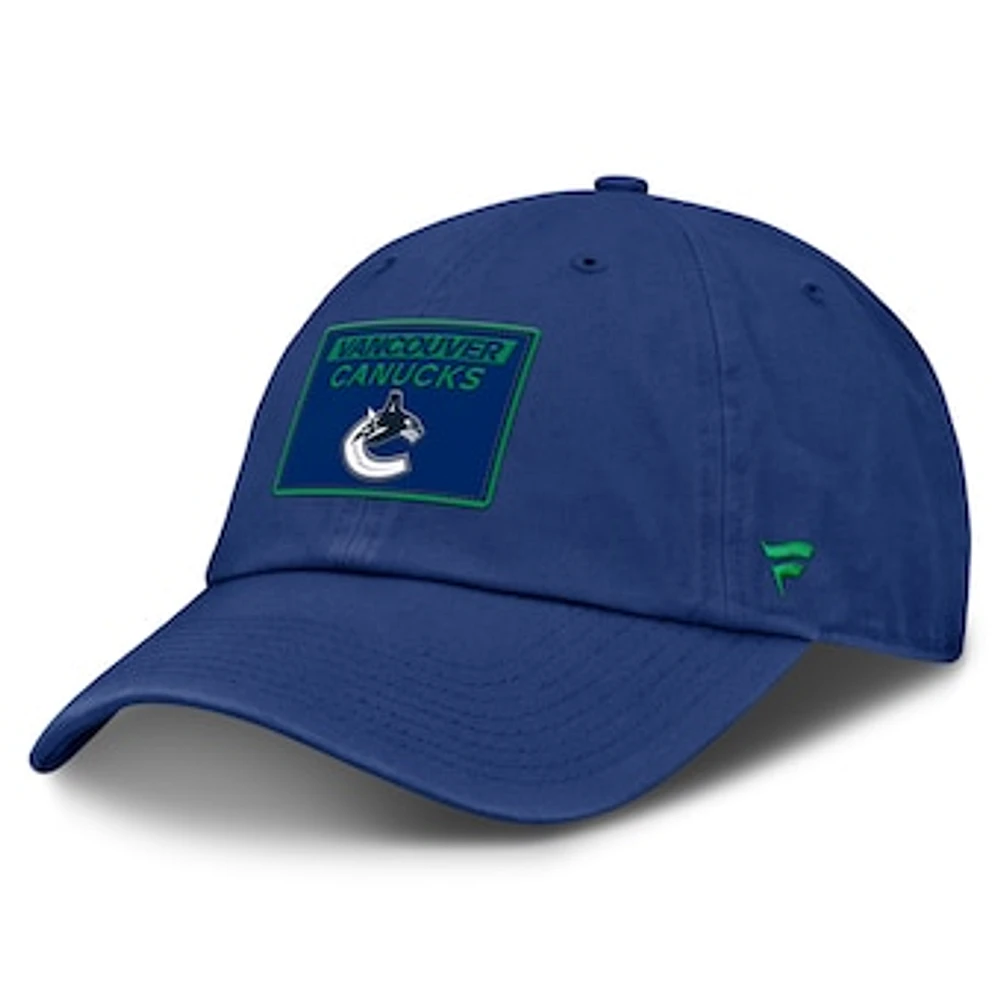 Men's Fanatics Blue Vancouver Canucks Authentic Pro Rink Prime Adjustable Hat