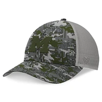 Men's Top of the World Gray Michigan Wolverines OHT Military Appreciation Pledge Trucker Camo Adjustable Hat