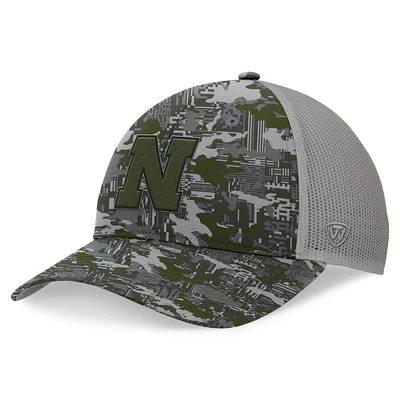 Men's Top of the World Gray Nebraska Huskers OHT Military Appreciation Pledge Trucker Camo Adjustable Hat