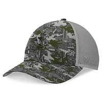 Men's Top of the World Gray Notre Dame Fighting Irish OHT Military Appreciation Pledge Trucker Camo Adjustable Hat