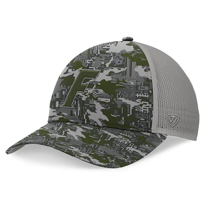 Men's Top of the World Gray Florida Gators OHT Military Appreciation Pledge Trucker Camo Adjustable Hat