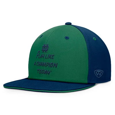 Men's Top of the World  Green/Navy Notre Dame Fighting Irish Play Like A Champion Today Snapback Hat