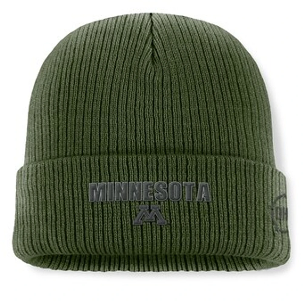 Men's Top of the World Green Minnesota Golden Gophers OHT Military Appreciation Badge Cuffed Knit Hat