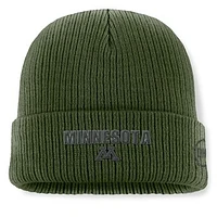 Men's Top of the World Green Minnesota Golden Gophers OHT Military Appreciation Badge Cuffed Knit Hat