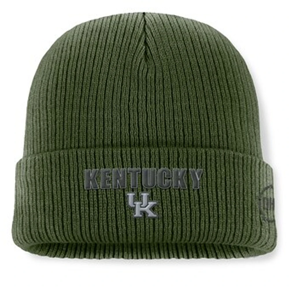 Men's Top of the World Green Kentucky Wildcats OHT Military Appreciation Badge Cuffed Knit Hat