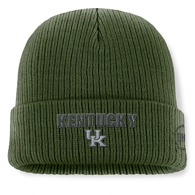 Men's Top of the World Green Kentucky Wildcats OHT Military Appreciation Badge Cuffed Knit Hat