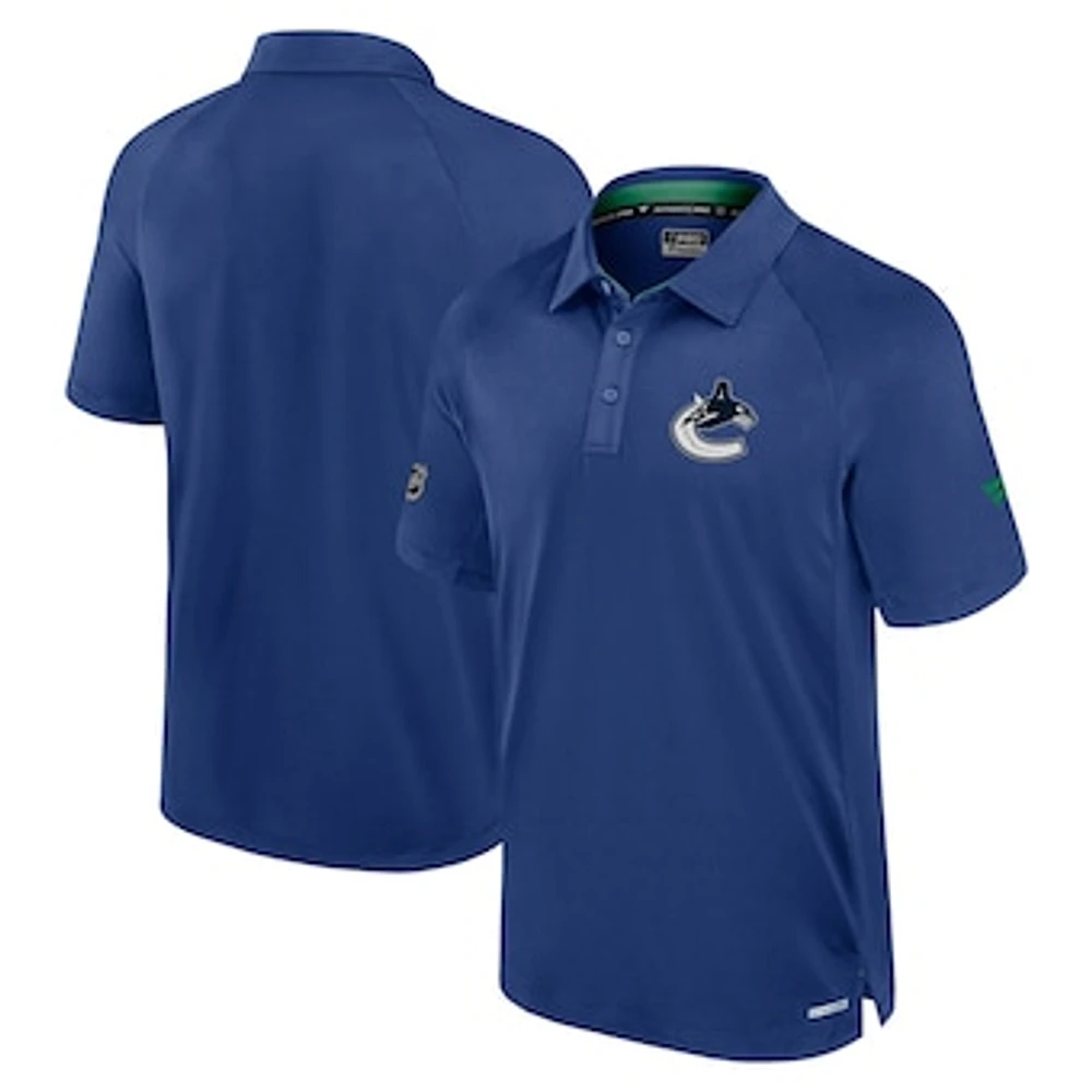 Men's Fanatics  Blue Vancouver Canucks Authentic Pro Rink Polo