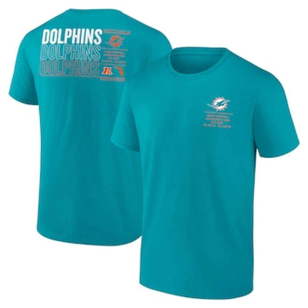 Men's Fanatics Aqua Miami Dolphins Repeat Stats T-Shirt