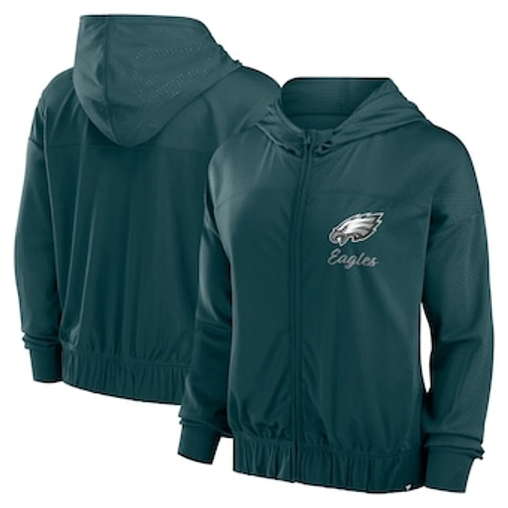 Women's  Fanatics College Green Philadelphia Eagles Script Lock Full-Zip Hoodie