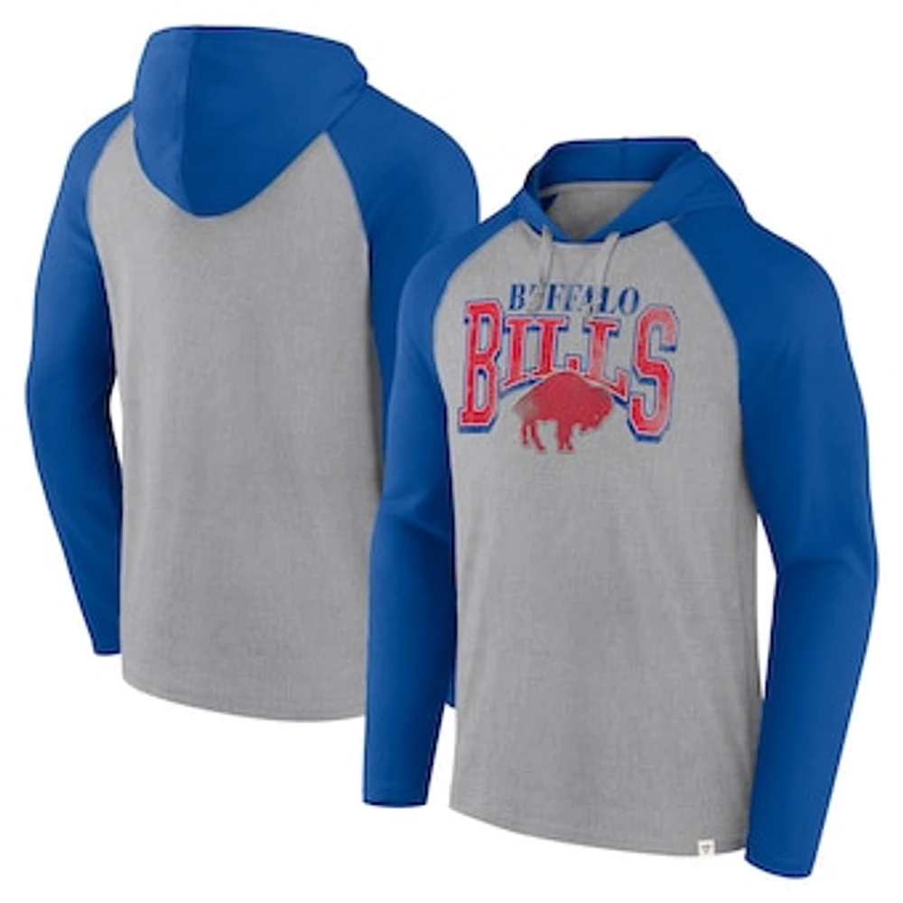 Men's Fanatics Gray/Royal Buffalo Bills Under Center Pullover Hoodie