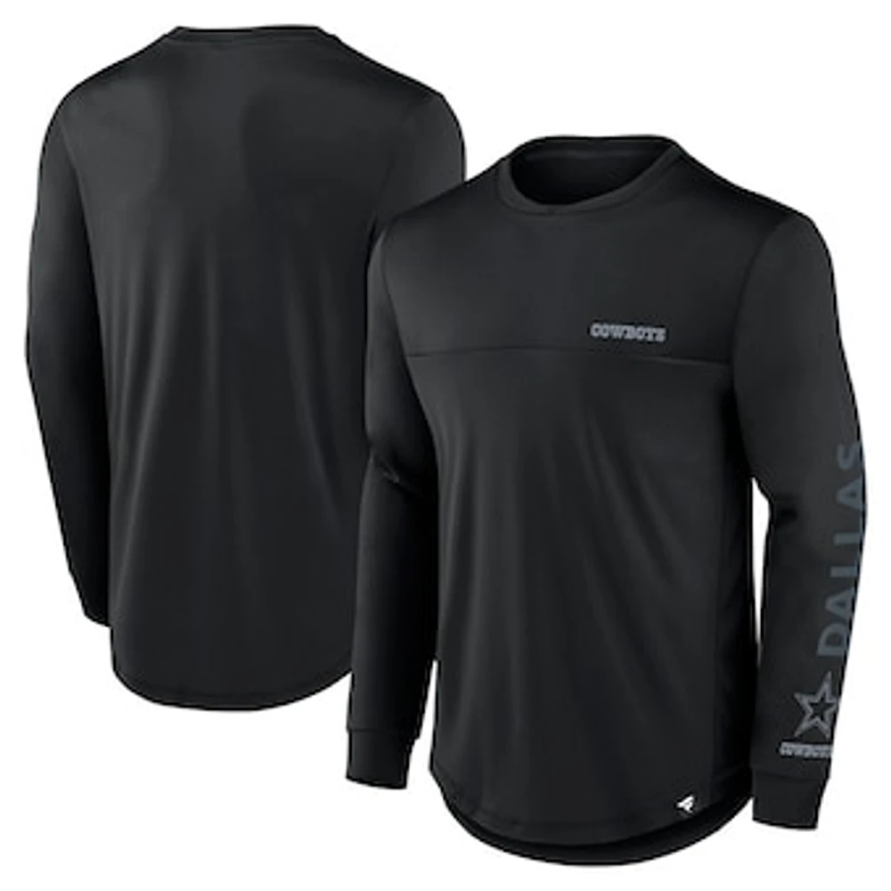 Men's Fanatics Black Dallas Cowboys Blackout Long Sleeve T-Shirt